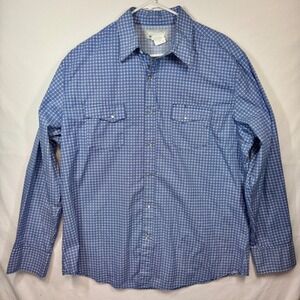 Wrangler Wrancher Western Shirt‎ Blue Geometric Print Snap Long Sleeve Sz XL